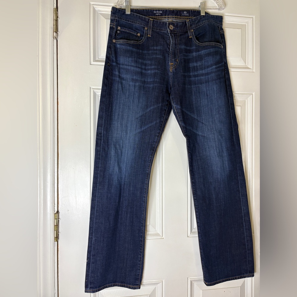 AG Adriano Goldschmied Dark Blue Classic Straight Relaxed Jeans‎